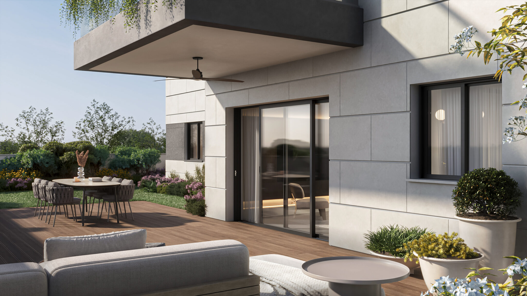 טיפוס E - דירת גן 4 חדרים - קומה 1 - דירה 2 - חוץ 1